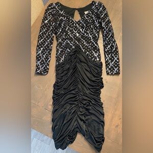 New Leaf by Samir Vintage Vintage 80’s Sequin Ruched Dress